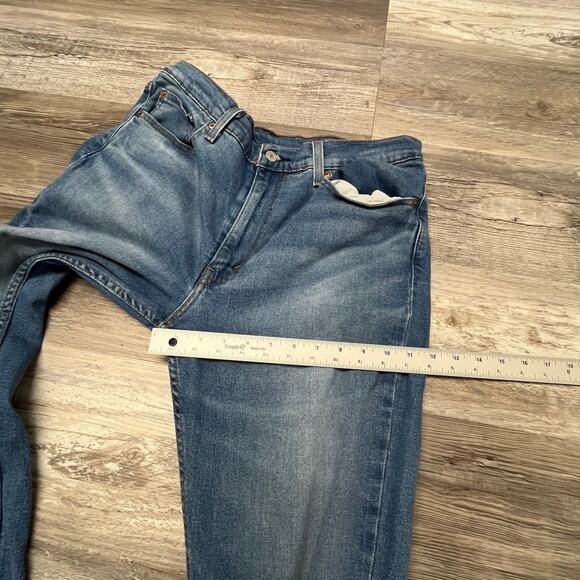 Levis 511 Dark Wash Blue Mens 36x33 Modern Slim Fit Faded Denim Jeans Red Tab - Picture 10 of 12